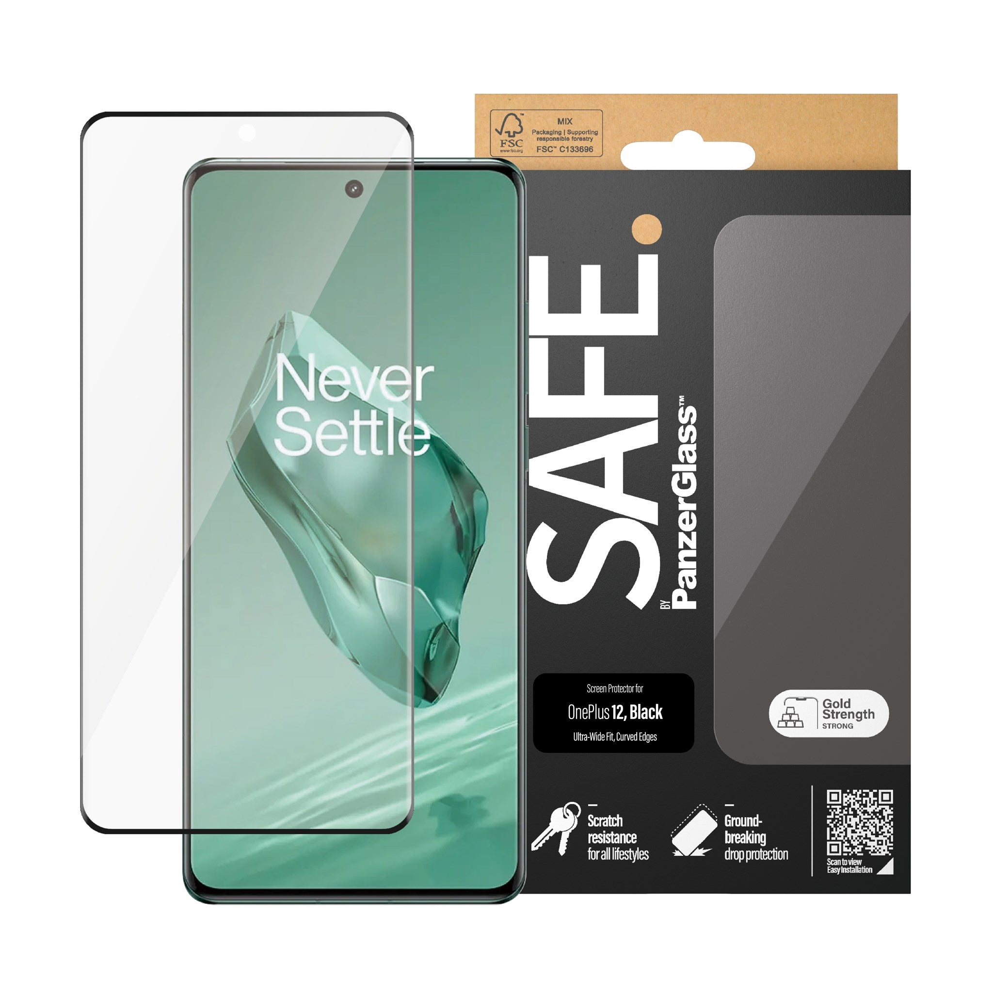 SAFE. by PanzerGlass® Screen Protector OnePlus 12 | Ultra-Wide Fit